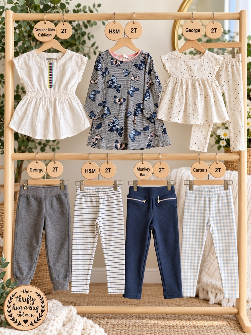 Girls 2T Clothing Bundle H&M George OshKosh Carter’s Monkey Bars 8 Pieces